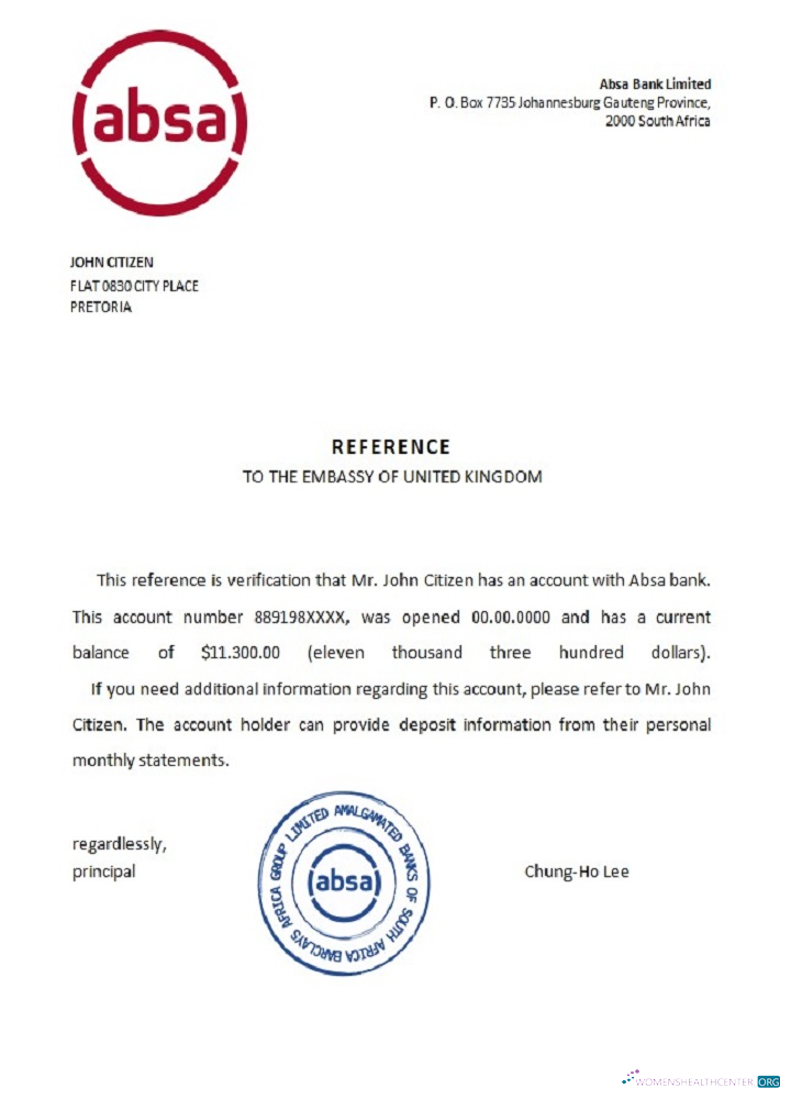 Download South Africa ABSA bank reference Photoshop template